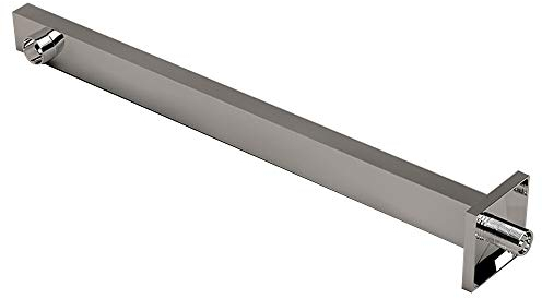 Alpenberger Hochwertige & Eckige Brausehalterung zur Befestigung von Regenduschkopf & Dusch-Brause | Chrom Brausearm für Wandmontage | Standard-Anschluss 1/2 Zoll inkl. eckiger Wandschlussrosette