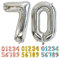 Ponmoo Luftballons Zahlen 70 Silber, Riesen Nummer 0 1 2 3 4 5 6 7 8 9 10-19 20-29 30-39 40 50 60 70 80 90 100, groß Folienballons für Hochzeit Jubiläum, Geburtstagsballons Party Dekoration