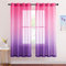 NICETOWN Farbverlauf Vorhang Kinderzimmer Mädchen 2 Stücke H 175 x B 140 cm Fenster Gardinen Leinenoptik Halbtransparent Ösenvorhang Dekoschals Voile, Pink+Lila