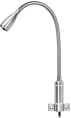 Meanyee Wandleselampe wandleseleuchte led Nachttischlampe Kopfteilleuchte mit Touch-Schalter/stufenlos dimmbar/einstellbar / 1 * 3W LED/Warmweiß 3000K/Indikator/Stecken Sie das Kabel ein