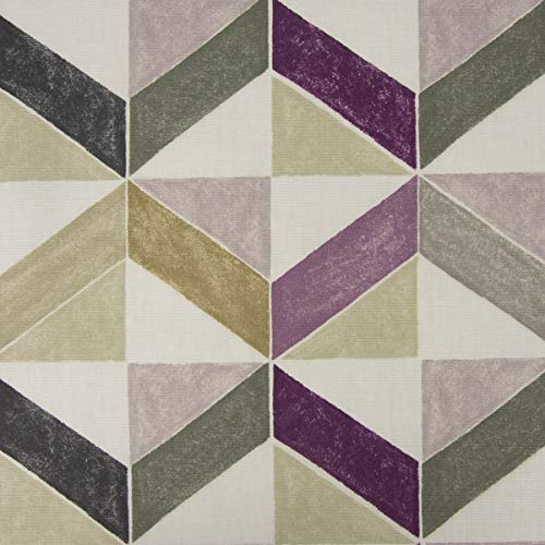 SCHÖNER LEBEN. Dekostoff Baumwolle Dreiecke schiefe Vierecke beige Taupe lindgrün FL
