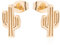 BlackAmazement 2er Set 316L Edelstahl Ohrstecker Ohrringe Kakteen Kaktus rose gold silber schwarz Damen (Gold)