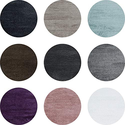 Ayyildiz Wunderschön Runde Hochflor Teppich: Weich, Flauschig & Leicht zu Pflegen - Idealer Komfort für Wohnzimmer oder Schlafzimmer, Größe:Ø 120 cm Rund, Farbe:Rosa