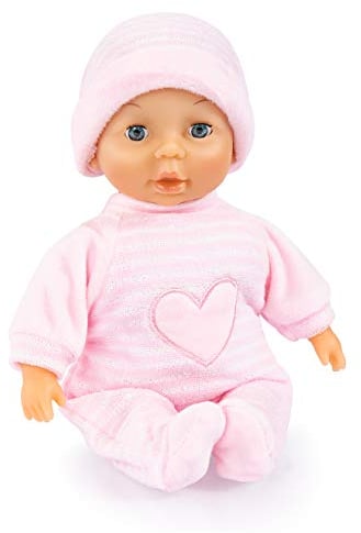 Bayer Design 92802AT My First Baby 28cm, Babypuppe, Weichkörperpuppe mit Schlafaugen, sehr handlich, niedliches Outfit, rosa