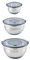 mastrad Bols INOX - Lot de 3 : ø 16 cm, 20 cm et 24 cm + Couvercle Transparent - Base Antidérapante en Silicone - Idéal pour la Préparation, Le Service et la Conservation des Aliments - Gris F29453