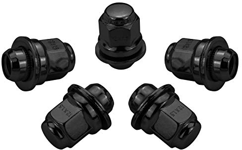 20x SCHWARZ Radmuttern M12x1,5x37,5 FLACHBUND D30 SW21 HASKYY (20x SCHWARZ)