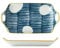 LMMJYF 11.8 Piatto in Stile Giapponese Piatto Rotondo con Doppie Orecchie Piatto Rettangolare per Sushi con Due Orecchie-Fuga d'Acqua 11,8 Pollici