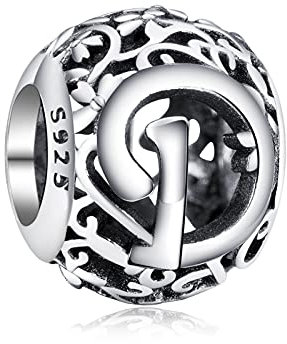 Annmors Damen Buchstabe D Charms für Armband 925 Sterling Silber Anhänger Vintage Alphabet Bead Buchstabieren Sie das Wort Sammlung