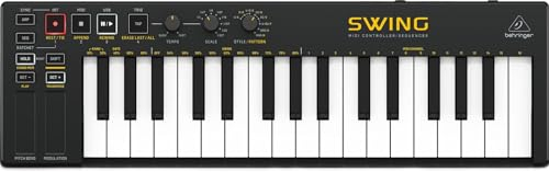 Behringer SWING 32-Key USB MIDI Controller Keyboard with 64-Step Polyphonic Sequencing, Chord and Arpeggiator Modes, Compatible with PC and Mac