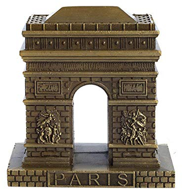 Queemie® Vintage Bronze Paris Arc de Triomphe Metall Statue Künstliche Welt Berühmte Gebäude Sammlerfigur für Hause Büro Desktop Dekor Souvenir Personalisierte Geschenke, 3 Zoll