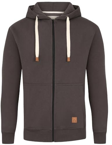 Blu Apparel Felpa con cappuccio da uomo in pile con zip intera per uomo felpe con cappuccio di marca premium, Carbone, L