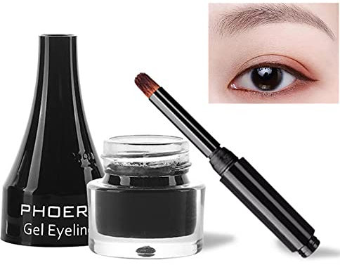 Go Ho Matte Cream Brown Eyeliner Gel Pot,Cream Eyeliner Makeup,Smooth High Pigmented Matte Eye Makeup Gel with Brush,Brown