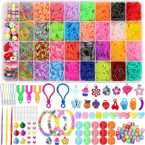 2300 Pcs Loom Kit for Girls - 32 Color Loom Bands for DIY Bracelet Making, Includes Storage Case, Perfect for Parties, Xmas & Birthday Gifts