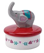 CGB Giftware Elephant Trinket Pot | Jewellery Box Earrings Rings | Gift Boxed |Pink | Live Happy GB06582
