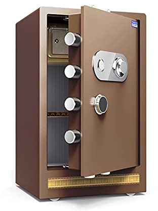 BEZAX Tresor Feuerfester Wasserdichter Tresor Tresor Sicherheitstresor Digitaler Schranktresor Tresore Feuerfester und diebstahlsicherer Kryptograph (Schwarz 80 x 45 x 38 cm)