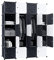 TRMLBE Armoire de Rangement avec 20 Compartiments en Forme de Cube Étagère de Rangement Vêtements de Placard Rangement de Garde-Robe Portable - avec 2 Penderies
