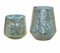 LOBERON Windlicht 2er Set Gare - Antikblau & Gold, Handfoliertes Glas, Verschiedene Größen