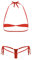 JEATHA 2Pcs Ensemble Femme Sexy Bikini Ouvert Soutien-Gorge String à Lacets Ficelle Maillot De Bain Micro Bikini Monokini 2 Pièces Lingerie Coquine Rouge Taille Unique