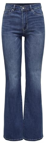 ONLY Damen Onlrose Hw Retro Flared DNM Gua192 Noos Medium Blue Denim XXS / 34L