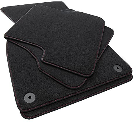 tuning-art 5J-179 Luxus Fußmatten passend für VW UP Skoda Citigo Seat MII 2011-2023, Naht:Rot