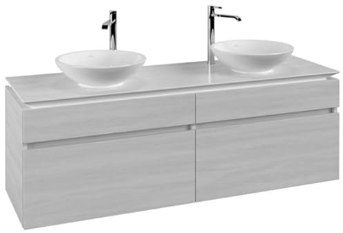 Villeroy & Boch Legato Waschtischunterschrank B600, 1600x550x500mm, 2 Waschtische, B60000VK, Farbe: Soft Grey