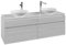 Villeroy & Boch Legato Waschtischunterschrank B600, 1600x550x500mm, 2 Waschtische, B60000VK, Farbe: Soft Grey