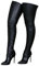 WOkismD Pantaloni da Donna in Pelle PU con Zip Laterale Elasticizzati Stivali Alti alla Coscia Punta a Punta Stiletto Tacco Alto Stivali sopra Il Ginocchio Autunno Inverno Scarpe Eleganti,Nero,46
