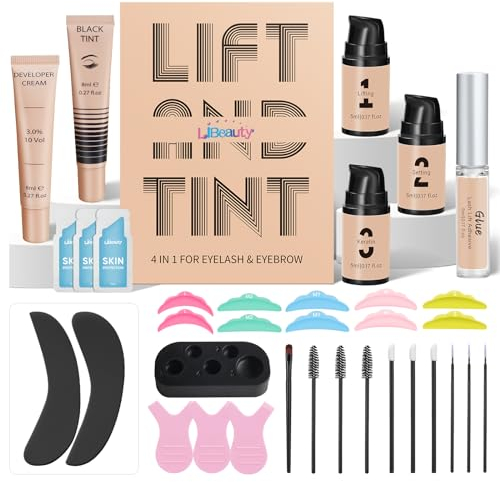 Libeauty Wimpernlifting Set Mit Farbe Schwarz Lash Lifting Set Augenbrauen Lifting Set Keratin Wimperndauerwelle Luftlose Pumpe Komplette Werkzeuge AnfäNger Geeignet FüR Die Anwendung Zu Hause