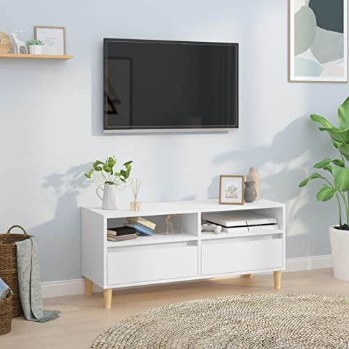 Tidyard Mobile per TV supporto armadio credenza scaffale soggiorno camera da letto decorazione intrattenimento mobile sala da pranzo TV sotto legno bianco 100 x 34,5 x 44,5 cm