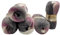 5 x 100 g Strickwolle Angora gold mehrfarbig mit Farbverlauf, 500 Gramm Strickgarn mit 20% Wolle-Anteil (beere lila grau weiss 1986)