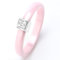 GONMFKM Mode 3Mm Breite Rosa Keramik Ring Eheringe Schmuck Tägliche Kollokation Keramikringe