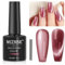 MIZHSE Cat Eye UV Cel Nagellack Rot 10ml Cateye UV Gel Maillard 9D Cateye Magnet UV Nagellack Cat Eye Gel mit 1 Magnet Nagellack DIY Art Maniküre Gel Lacke Für UV Lampe