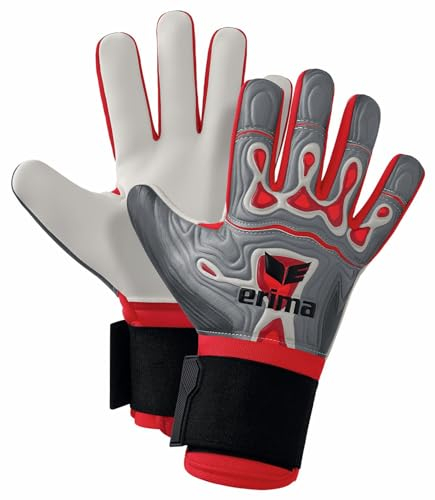 Erima Unisex – Erwachsene Flex-Ray Robusto 2.0 Torwarthandschuh (7222403), grau/rot, 7