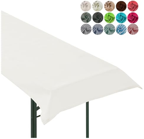 heimtexland ® Tischdecke Bierzeltgarnitur Biertischdecke Garten Tischdeko Party Event Dekoration Typ861 Weiß 90x240 cm
