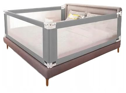 Lapchu 3er Set Bett Fallschutz Kinder Bettschutzgitter Klappbar - Zestaw Kinderbett Rausfallschutz - Baby Rausfallschutz Elternbett - Bettschutz Baby - Bettschutzgitter Babybett (200х200х160 cm)