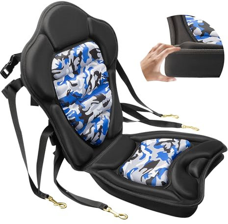 Extra Thick Kayak Seat with Back Support, Hard Support Kayak Replacement Seat Paddle Board Seat with Storage Bag for Sit-On-Top Kayaks, Canoe, SUP