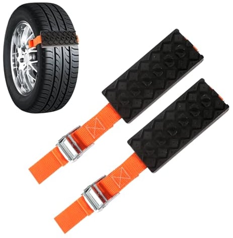 2 Stück Schneeketten Gummi Anfahrhilfe Wohnmobil Rad-Reifenkette Universal Schneeketten Auto Sandbleche Offroad Traktionsmatte Recovery Board Traktionshilfe Gripmatte für alle Reifenarten