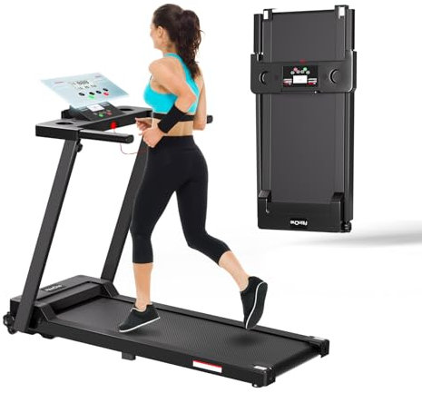 FitinOne Laufband für Zuhause, Laufband klappbar bis 6 km/h, mit LED-Anzeige, max. 150kg, 3HP kompakte Walking Pad für Zuhause und Büro, Keine Installation