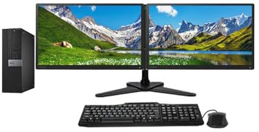 Dell Dual Monitor Trading Setup Optiplex SFF PC - Intel Core i5 6th Gen, Windows 11 Pro OS With 2 x 23 1080p Monitors, Leg Base Stand (Renewed) (16GB DDR3 RAM - 512GB SSD)