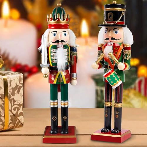ITMNMNL Nussknacker Figur Groß 2 Stück Nussknacker Weihnachten,Nussknacker Deko,Weihnachtliche Nussknackerfiguren,Nussknacker Groß,Nutcracker Christmas Deko Weihnachten Weihnachtsdekoration - 30cm