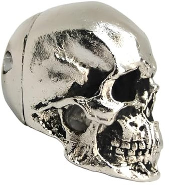 Générique Coque De Clé en Forme De Tête De Mort en Métal, Universelle Modifiée pour Clé De Moto, Décoration Vintage en Forme De Tête De Mort, s'adapte À La Plupart des Clés.
