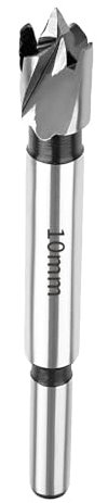 SUQIN Broca Forstner de 10mm Para Madera-Diámetro De 10mm Longitud 90mm Broca Fresadora Para Madera Con Eje Redondo Para Para Marcar y Taladrar Agujeros Para Bisagras