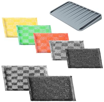 Genius Clia Genie Set 8-TLG. Schwämme mit integriertem Reinigungsmittel für Küche, Haushalt, Auto, patentiert, Küche, Badzimmer, Glas, kratzfrei