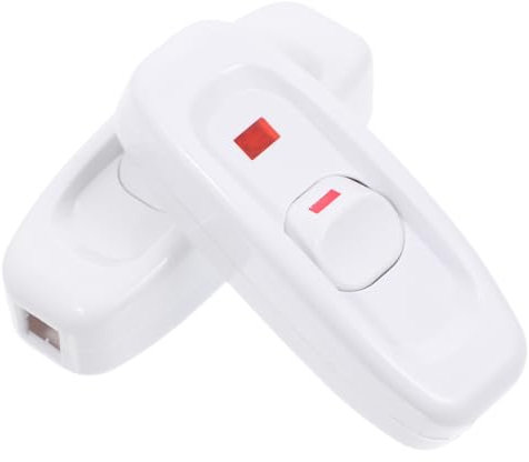 DOITOOL Inline Schalter mit Kontrollleuchte PC Abs Material 10a 2 Stück Zwischenschalter für Lampenkabel Geeignet für Schlafzimmer und Tischlampen im Hausgebrauch