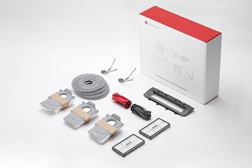 roborock Juego de accesorios originales con 4 fregonas giratorias, 3 bolsas de polvo, 1 cubierta de cepillo principal, 1 cepillo principal y 2 cepillos laterales, Saros 10R