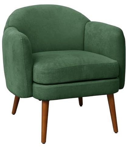 SVITA Johan Sessel Loungesessel Polstersessel Gummiholzbeine Armlehnen gepolstert modern skandinavisch Wohnzimmer Wintergarten Dunkelgrün