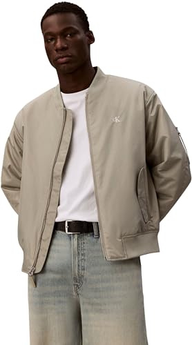 Calvin Klein Herren Bomberjacke Hero mit Reißverschluss, Grau (Forest Fog), S