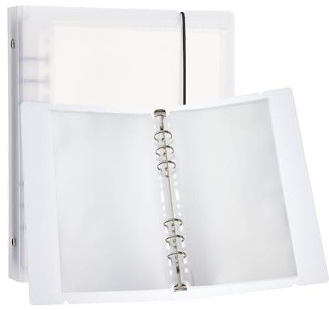 SUPERFINDINGS Raccoglitore di carte A5 con 50 tasche in plastica, porta biglietti di auguri, libro di immagazzinaggio per adesivi, libro di visualizzazione a 6 anelli per carte e adesivi