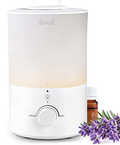 LEVOIT Humidifier for Bedroom with Night Light, Quiet (3L Water Tank) Cool Mist Top Fill Essential Oil Diffuser for Home Large Room, 360° Nozzle, Rapid Ultrasonic Humidification for Baby and Plant