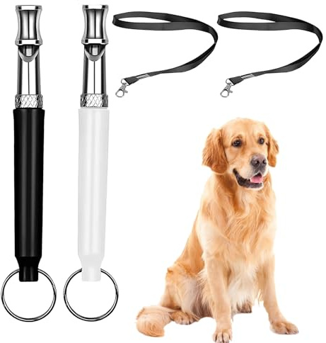 JRILUO 2 Stück Hundepfeife Rückruf, Ultraschall Hundepfeife, Lautlose Hochfrequenz Lautlos,Hilfsmittel Pfeife Hund Rückruf, Verstellbare Pfeife, Geeignet für das Training von Hunden